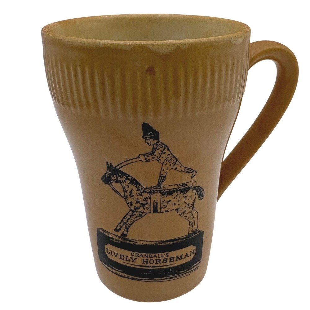 Vtg Pearsons Chesterfield Style Stoneware Mug Crandalls Lively Horseman Toy